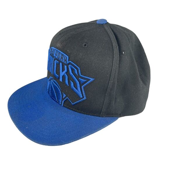 NY KNICKS Mitchell & Ness Snapback Hat Black Blue New York NBA Basketball Cap - Picture 2 of 12
